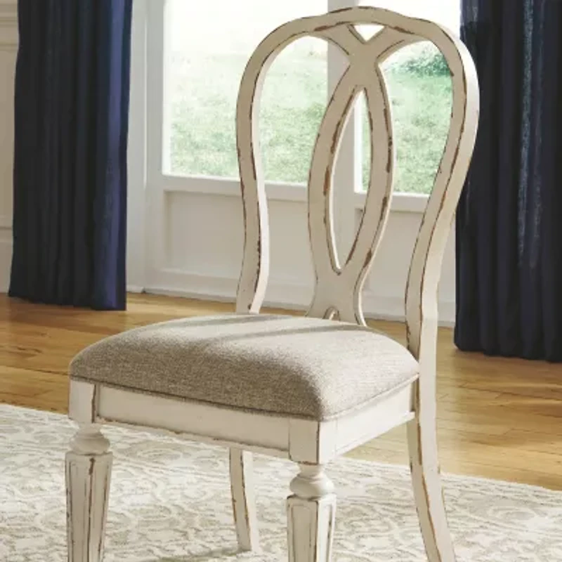 Signature Design by Ashley Realyn 7-Piece Oval Extension Ribbon Back Dining Set