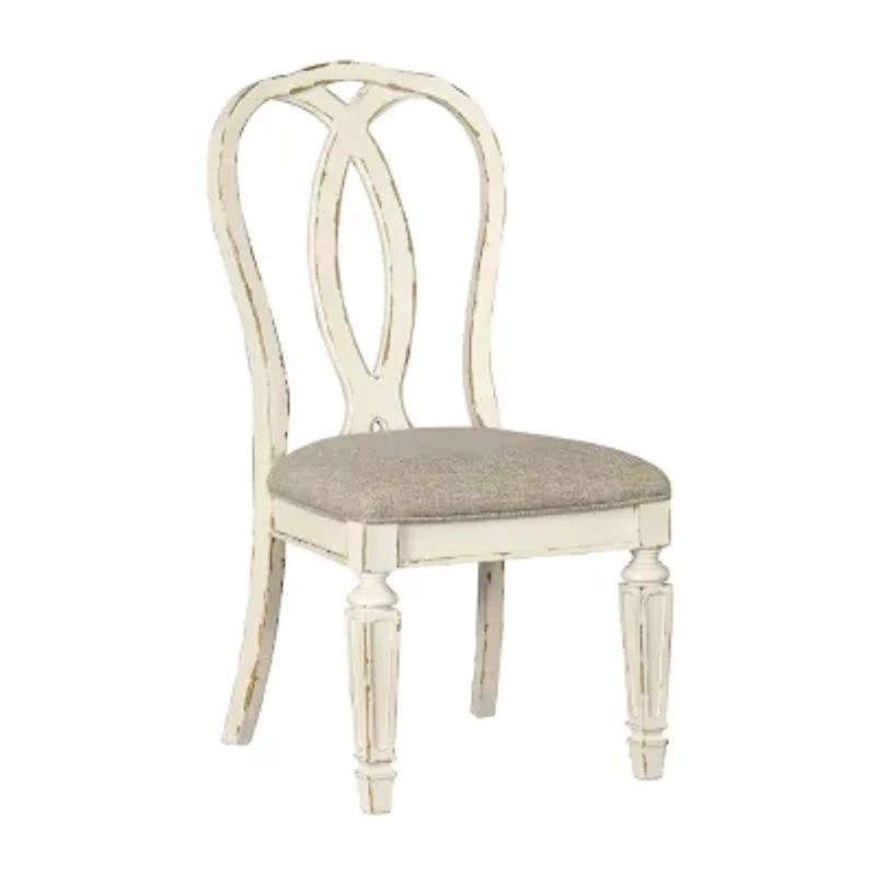 Signature Design by Ashley Realyn 7-Piece Oval Extension Ribbon Back Dining Set