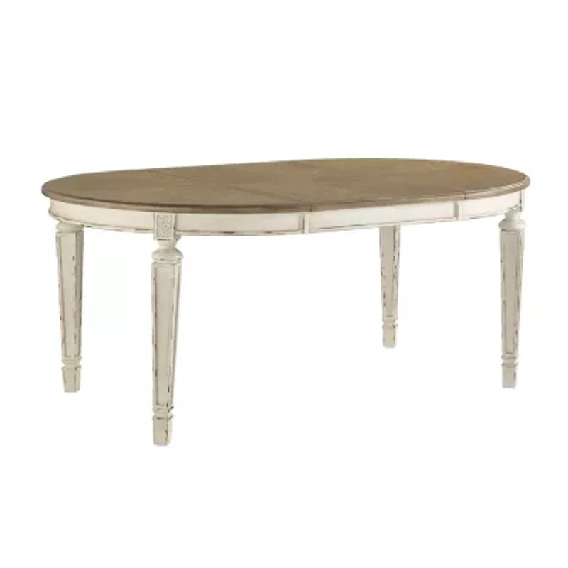 Signature Design by Ashley Realyn 7-Piece Oval Extension Ribbon Back Dining Set