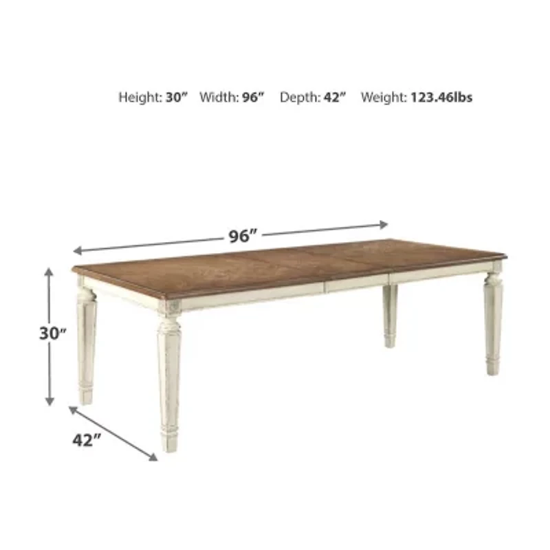 Signature Design by Ashley Realyn 7-Piece Rectangular Extension Ribbon Back Dining Table Set