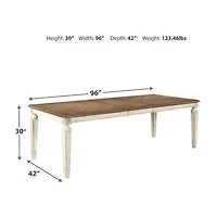 Signature Design by Ashley Realyn 7-Piece Rectangular Extension Ribbon Back Dining Table Set