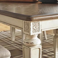 Signature Design by Ashley Realyn 7-Piece Rectangular Extension Ribbon Back Dining Table Set