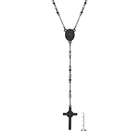 Steeltime Miraculous Medal Mens Stainless Steel Hypoallergenic 26 Inch Rosary Necklace