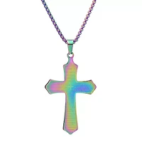 Steeltime Mens Stainless Steel Cross Hypoallergenic 24 Inch Pendant Necklace