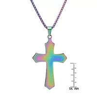 Steeltime Mens Stainless Steel Cross Hypoallergenic 24 Inch Pendant Necklace