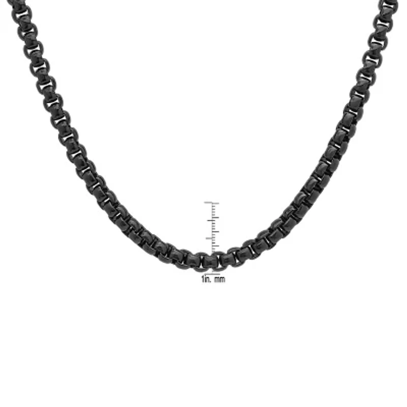 Steeltime Mens Stainless Steel Hypoallergenic 24 Inch Box Chain Necklace