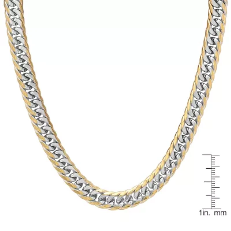 Steeltime Mens 18K Gold Over Stainless Steel Hypoallergenic 24 Inch Link Necklace