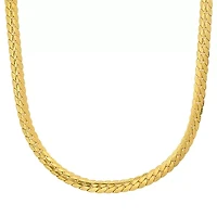 Steeltime Mens 18K Gold Over Stainless Steel Hypoallergenic 24 Inch Curb Chain Necklace