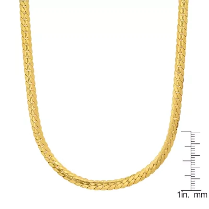 Steeltime Mens 18K Gold Over Stainless Steel Hypoallergenic 24 Inch Curb Chain Necklace