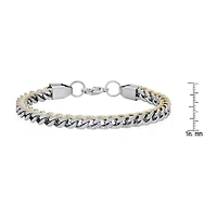 Steeltime Mens 18K Gold Over Stainless Steel Solid Hypoallergenic 8 1/2 Inch Link Bracelet