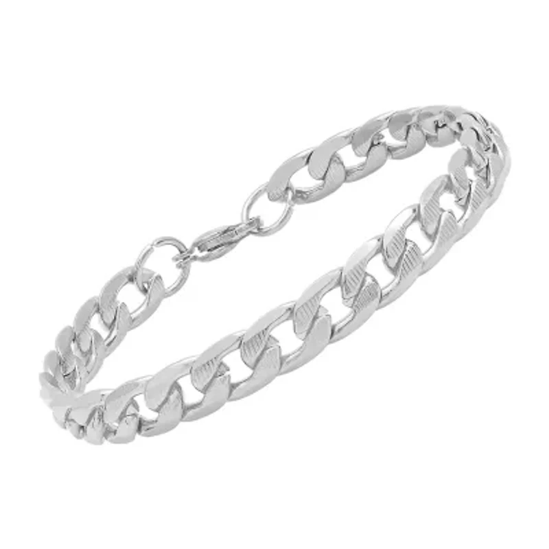 Steeltime Mens Stainless Steel Solid Hypoallergenic 8 1/2 Inch Link Bracelet