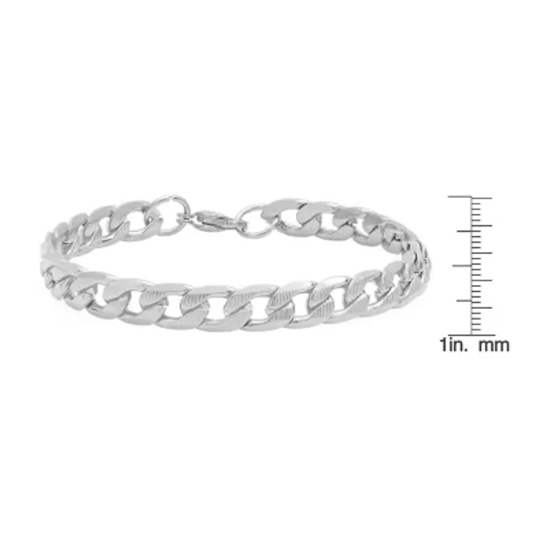 Steeltime Mens Stainless Steel Solid Hypoallergenic 8 1/2 Inch Link Bracelet