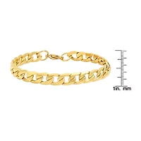 Steeltime Mens 18K Gold Over Stainless Steel Solid Hypoallergenic 8 1/2 Inch Link Bracelet