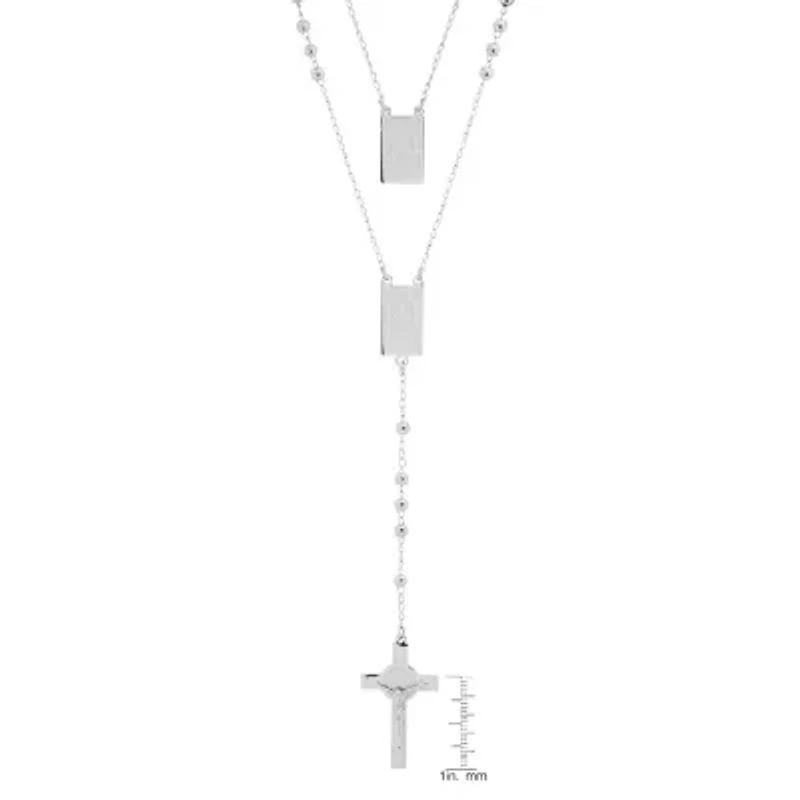 Steeltime Mens Stainless Steel Hypoallergenic 19 Inch Rosary Necklace