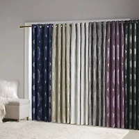 Madison Park Abel Jacquard Grommet Top 100% Blackout Single Curtain Panel