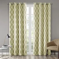Madison Park Kagen Ikat Geo Grommet Top Blackout Single Curtain Panel