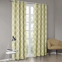 Madison Park Kagen Ikat Geo Grommet Top Blackout Single Curtain Panel