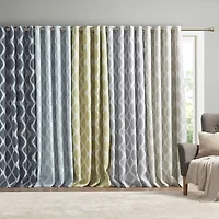 Madison Park Kagen Ikat Geo Grommet Top Blackout Single Curtain Panel