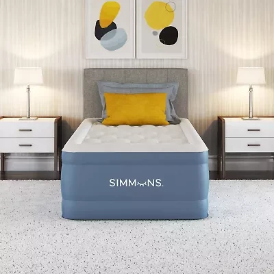 Simmons Rest Aire 17" Comfort Top Inflatable Twin Air Mattress with SureLock® Built in, Auto Shut off Pump