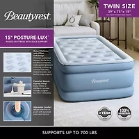 Beautyrest Posture-Lux 15" Offset Coil Twin Air Mattress with Express Pump