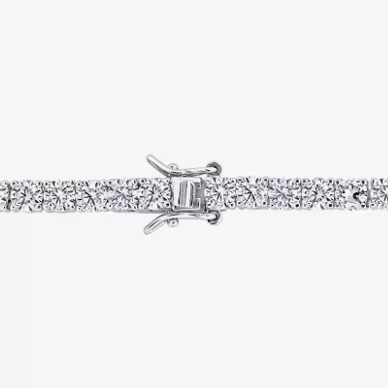 Womens Lab Created White Sapphire Sterling Silver 7.25 Inch Tennis Bracelet
