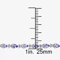 Sterling Silver Tanzanite Tennis Bracelet