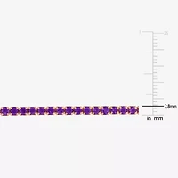 Womens Genuine Purple Amethyst Sterling Silver Bolo Bracelet