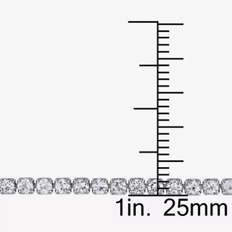 Womens Genuine White Topaz Sterling Silver Bolo Bracelet