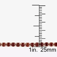 Womens Genuine Red Garnet Sterling Silver Bolo Bracelet