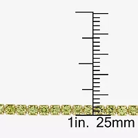 Womens Genuine Green Peridot Sterling Silver Bolo Bracelet