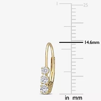 Womens 1/4 CT. T.W. Natural White Diamond 14K Gold 14.4mm Hoop Earrings