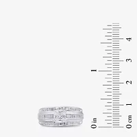 (G / I1) Womens 1 1/2 CT. T.W. Lab Grown White Diamond 10K Gold Side Stone Engagement Ring