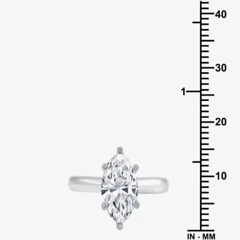 (G / VS2) Womens 3 CT. Lab-Grown White Diamond 14K Gold Marquise Solitaire Engagement Ring