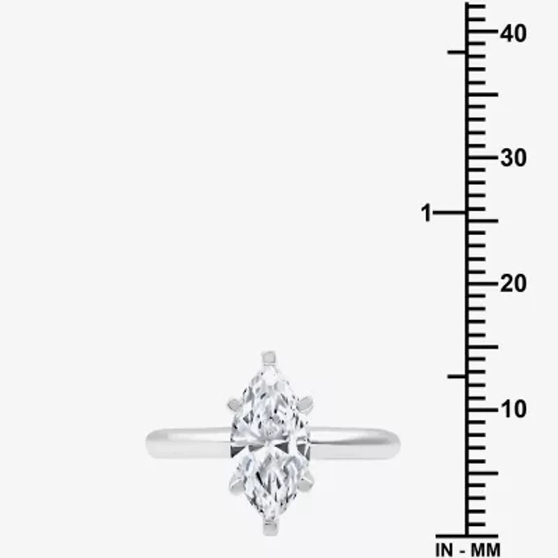 (G / SI2) Womens 2 CT. Lab-Grown White Diamond 14K Gold Marquise Solitaire Engagement Ring
