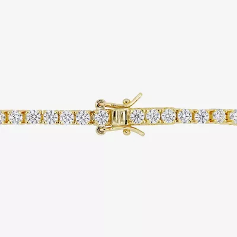 Womens 5 CT. T.W. Lab Created White Moissanite 18K Gold Over Silver Tennis Bracelet