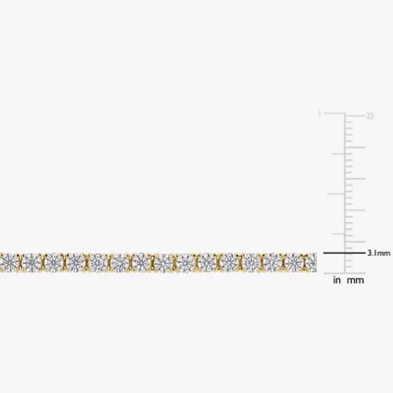 Womens 5 CT. T.W. Lab Created White Moissanite 18K Gold Over Silver Tennis Bracelet
