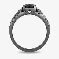 Enchanted Disney Fine Jewelry Villains Womens 1/5 CT. Genuine Black Onyx Sterling Silver Oval Maleficent Cocktail Ring