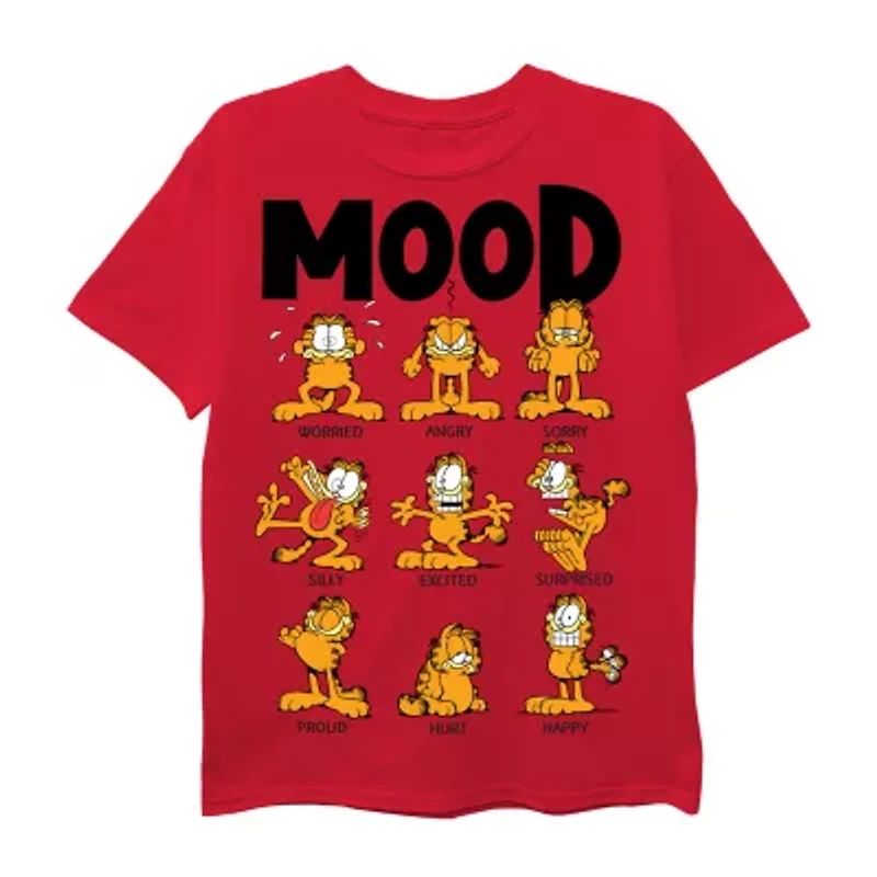 Little Boys Crew Neck Short Sleeve Regular Fit Garfield Graphic T-Shirt