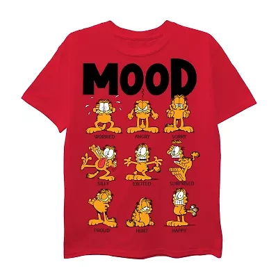Little Boys Crew Neck Short Sleeve Regular Fit Garfield Graphic T-Shirt