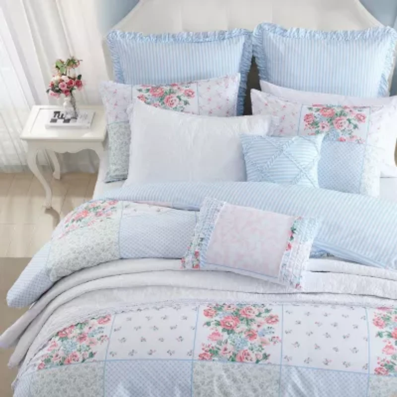 Laura Ashley Hope Patchwork Cotton Midweight Comforter Set