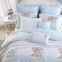 Laura Ashley Hope Patchwork Cotton Midweight Comforter Set