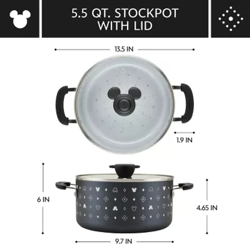Farberware Disney Monochrome Ceramic 5.5-qt. Non-Stick Stockpot with Lid