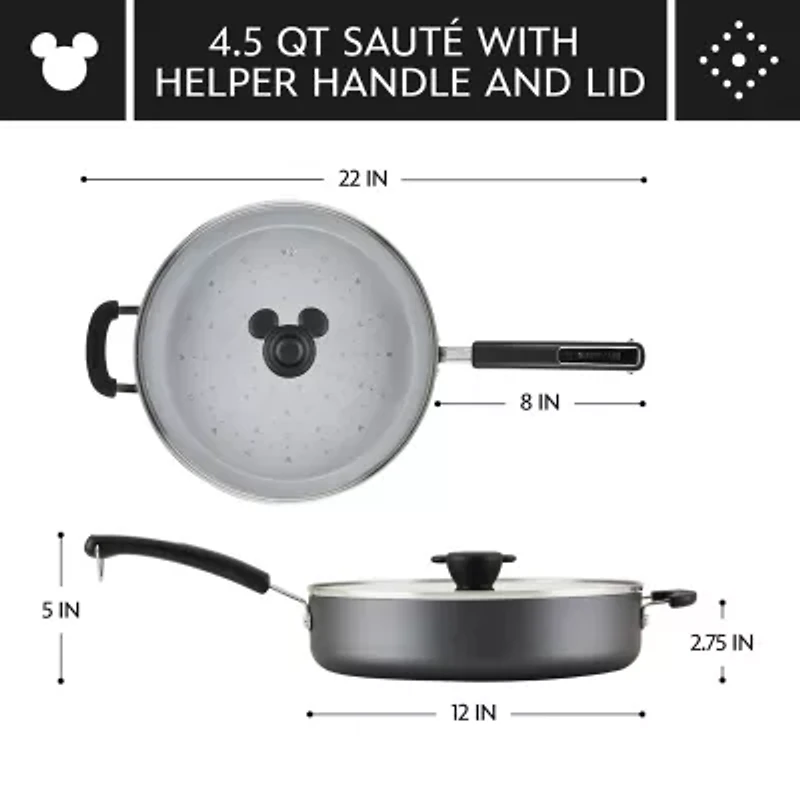 Farberware Disney Monochrome Ceramic 4.5-qt. Non-Stick Saute Pan with Lid