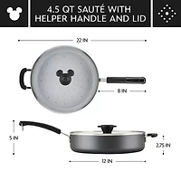 Farberware Disney Monochrome Ceramic 4.5-qt. Non-Stick Saute Pan with Lid