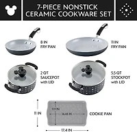 Farberware Disney Monochrome Ceramic 7-pc. Non-Stick Cookware Set