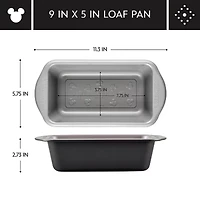 Farberware Disney Bake with Mickey Mouse 9"X5" Non-Stick Loaf Pan