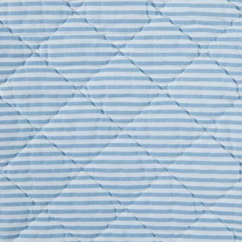 Laura Ashley Oxford Stripe Cotton Quilt Set