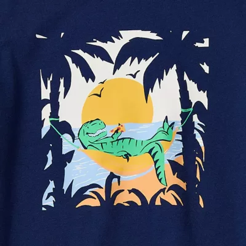 Okie Dokie Toddler & Little Boys Crew Neck Short Sleeve Regular Fit Graphic T-Shirt