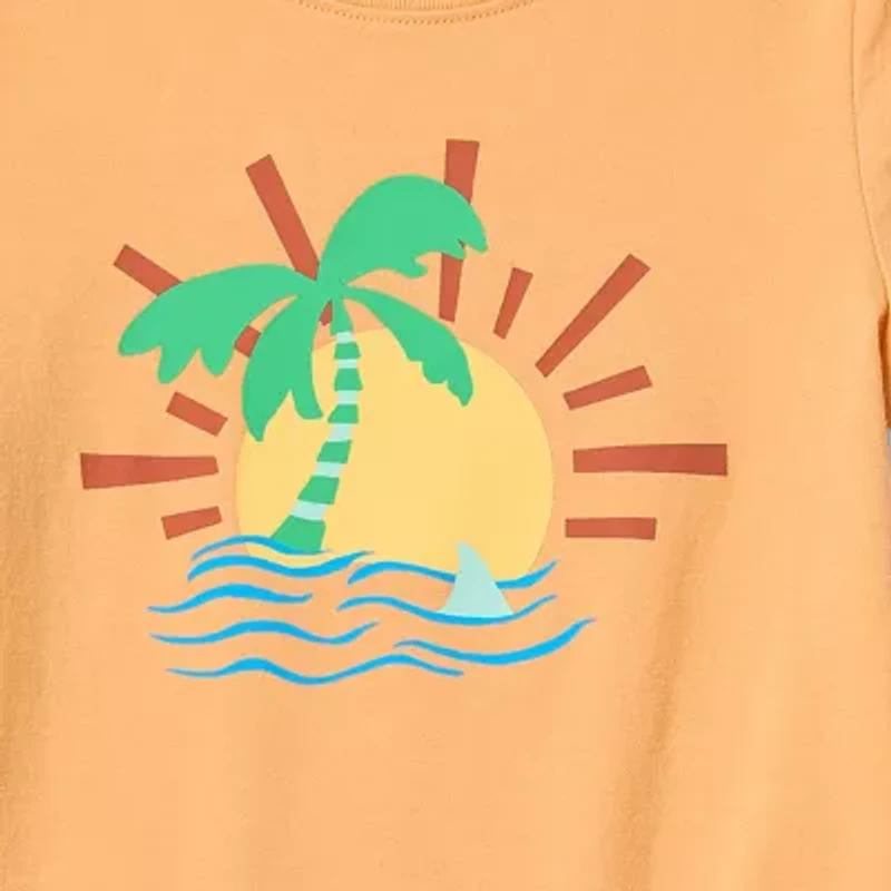 Okie Dokie Toddler & Little Boys Crew Neck Short Sleeve Regular Fit Graphic T-Shirt