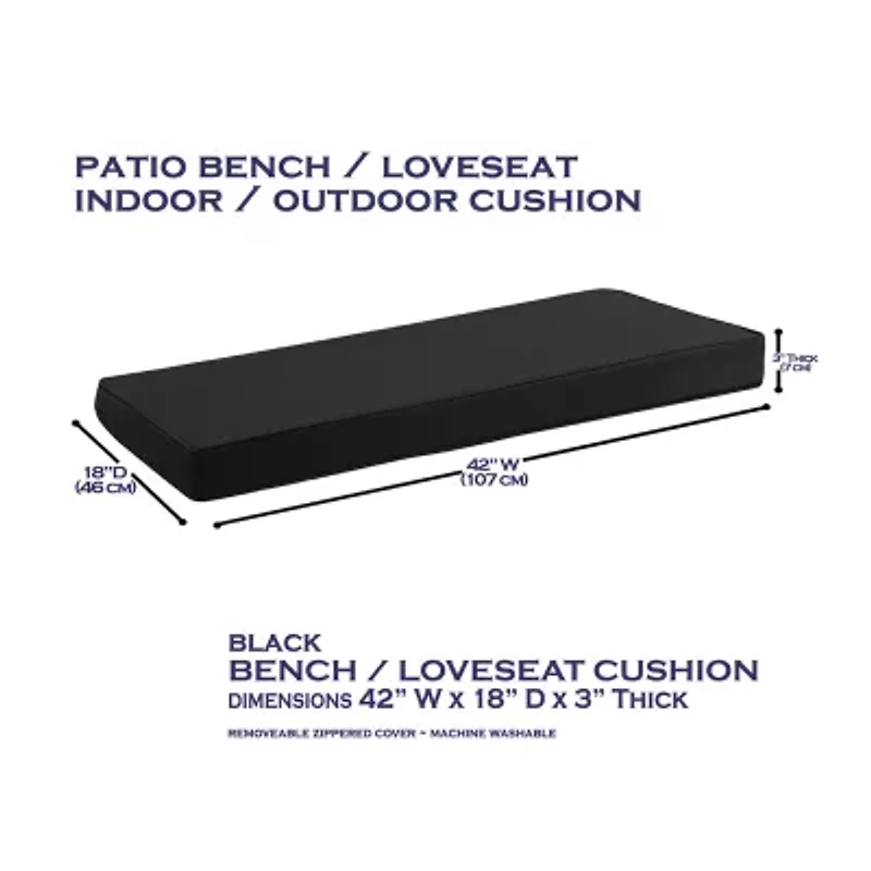 Sweet Home Collection™ Indoor/Outdoor Patio Bench Foam Cushion 18" x 42"